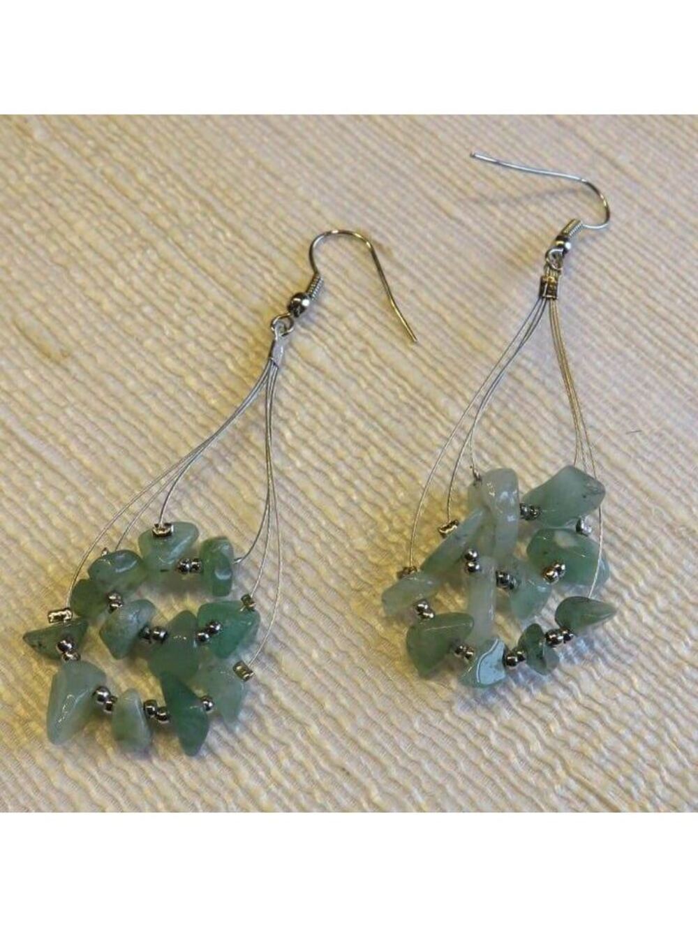 Green Aventurine Gem Teardrop Earrings